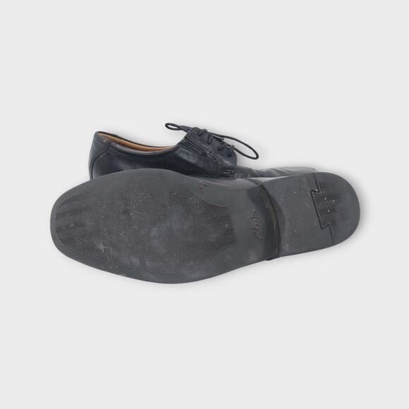 Mens Clarks Soft Cushion Black Dress Shoes Scuff on Left Toe Size 8M - Picture 11 of 13
